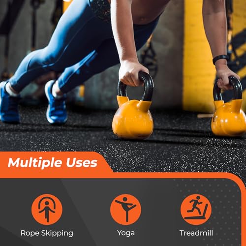 Interlocking Exercise Mats - 24 Pcs (96 Sq Ft) - Black/Grey