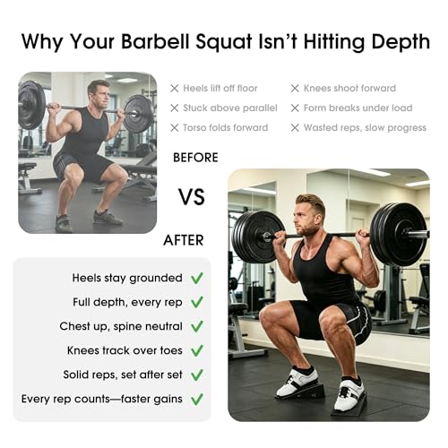 Heel Elevated Squat Wedge Block with Guide - Dark