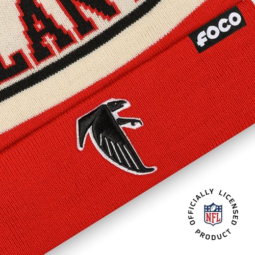 NFL Retro Team Logo Heritage Stripe Pom Beanie Hat