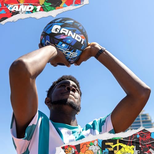 Chaos Rubber Basketball - Official Size 7, Blue Graffiti Design