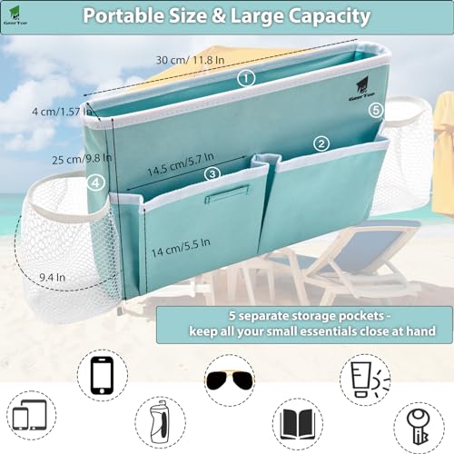 GEERTOP Ultralight Beach Chair Cup Holder Organizer with 2 Side Pockets