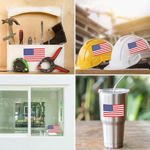 USA Flag Stickers - Pack of 4 Vinyl Decals 4" x 2.5" - Full Color