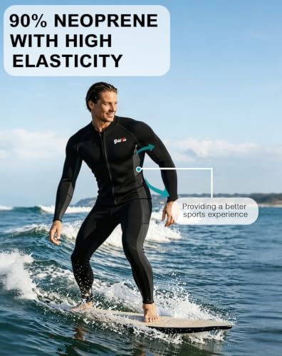 GoldFin Men's 2mm Neoprene Wetsuit Top Jacket Black X-Large Water Sports