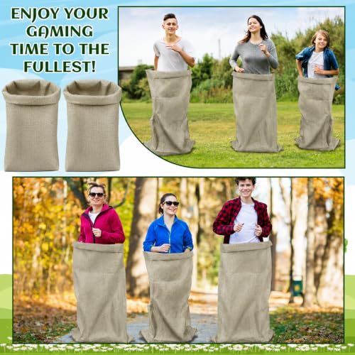 12 Pack Potato Sack Race Bags 40x24 Inches for Outdoor Lawn Games - Denylo Pro