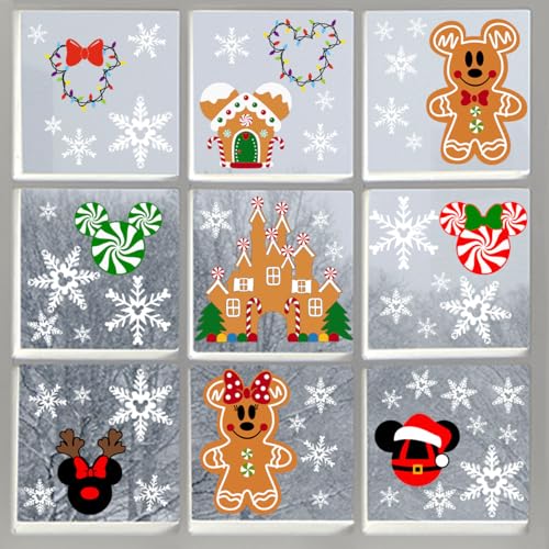 Gingerbread Christmas Window Clings - 9 Sheets Decorations