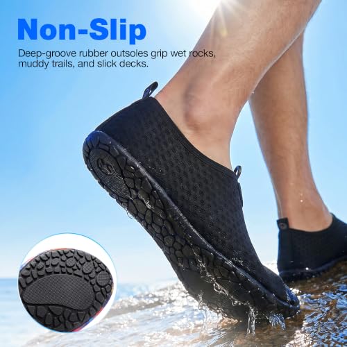 Water Shoes for Women & Men - Quick-Dry Aqua Socks - Black