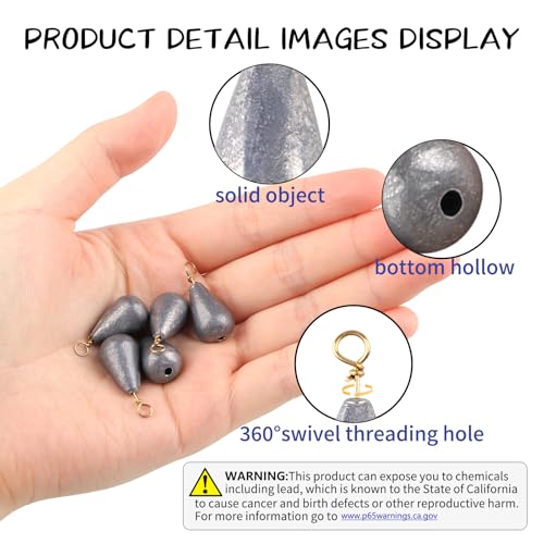 Copper-Cored Lead Fishing Weights – 25pcs Drop Shot Kit