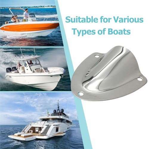 Stainless Steel Clam Shell Vent Cover for Marine Boat - Large - 2 PCS