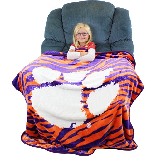 Clemson Tigers Raschel Throw Blanket - 60 x 50 Inches