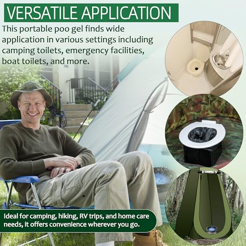Aussio 40pcs Portable Camping Toilet Gel Bags Absorbent Poo Powder for Hiking & Outdoor Use