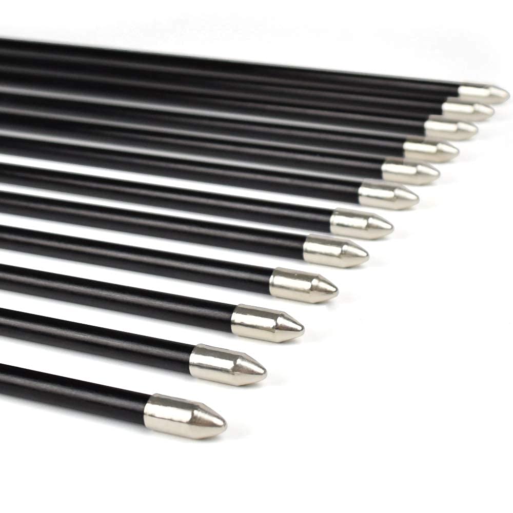 Fiberglass Practice Arrows Archery 24 Inch Target Shooting Safetyglass Recurve Bows Suitable for Youth Woman Beginner 12PCS
