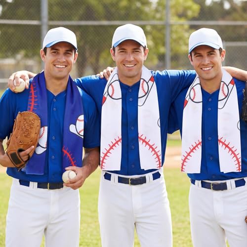 Softball Cooling Towels - 12 Pack 40 x 12 Inch White+Blue