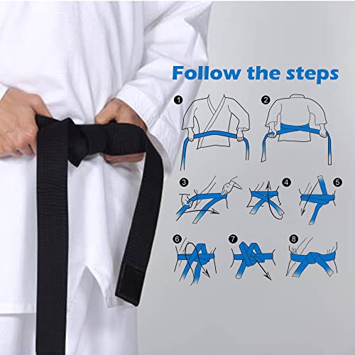 8.6ft Soft Black Martial Arts Belt for Karate & Taekwondo