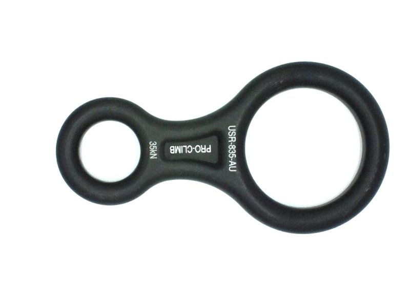 ProClimb 35 kN Fall Rescue Figure 8 Aluminum Descender Rigging Plate Heavy Duty Belay Device (Black)