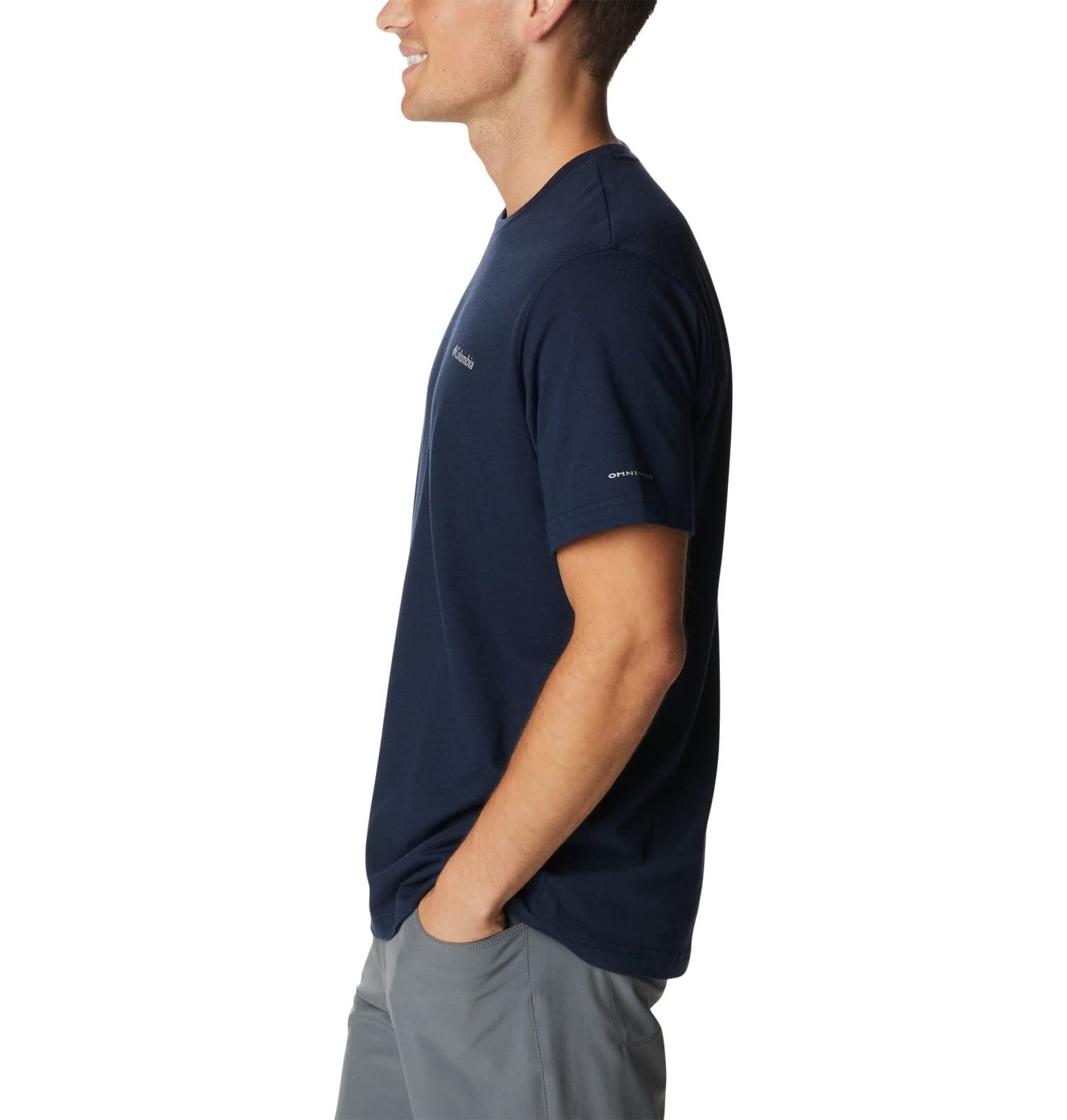 Columbia Mens Thistletown Hills Short Sleeve T-Shirt, Collegiate Navy Heather, Medium