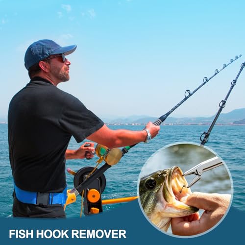 11.5-Inch Stainless Steel Fishing Hook Extractor - Serrated Jaw Dehooker