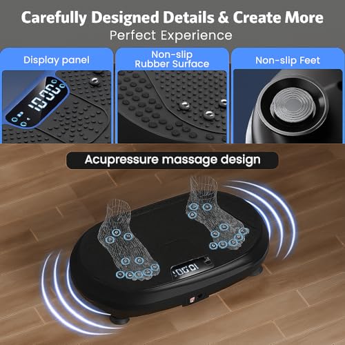 Vibration Plate Exercise Machine - 450 lbs Capacity - Black