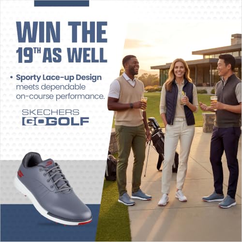 Men's Waterproof Golf Shoes - Gray/Red, 12 Wide