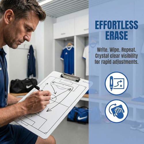Soccer Clipboard for Coaches - Double-Sided Dry Erase Board