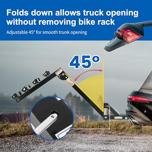 4-Bike Hitch Mount Rack with 150 lb Capacity - Easy Install & Swing Down Design