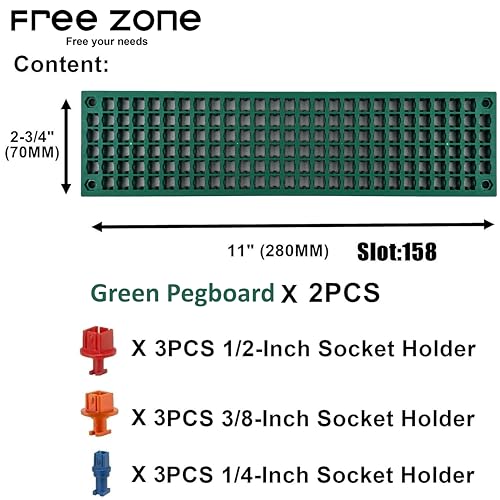 FREE ZONE Bit Organizer Set (Green) ? 158-Hole Bit Storage ? 1/4" Hex Bits & Drive Bits Adapter Storage ? Toolbox Storage (Tools Not Included)