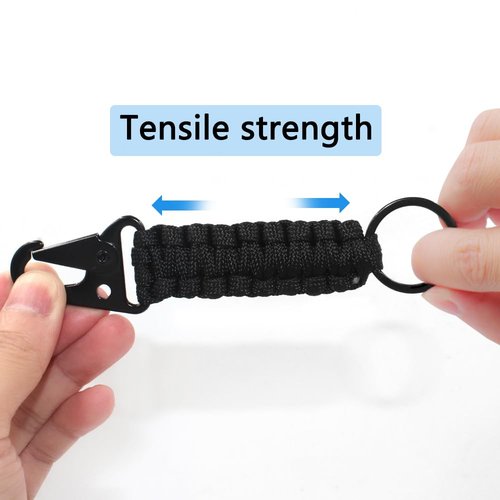 SENHAI 5 Pcs Paracord Keychains, Carabiner Keychains Braided Keychain Lanyard with Clip for Hanging Keys or Flashlight, for Outdoor Camping Fishing Backpack Fit Men Women