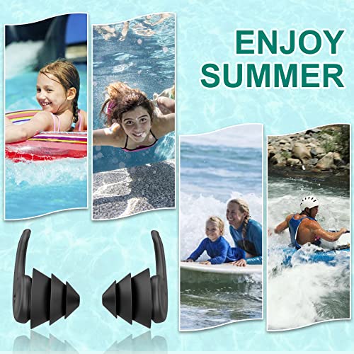 Reusable Silicone Swimming Ear Plugs - 3 Pairs for Comfort & Fit