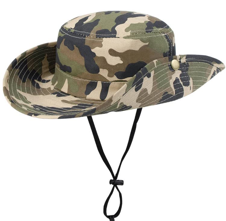 Kids Camouflage Bucket Sun Hat - UV Protection, 5-9 Years