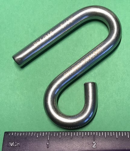 Marine Grade Stainless Steel S Hook - 5/16" Heavy Duty Open End Hook