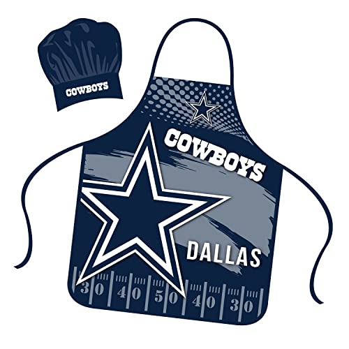Dallas Cowboys Chef Hat and Apron Set - Universal Size for BBQ