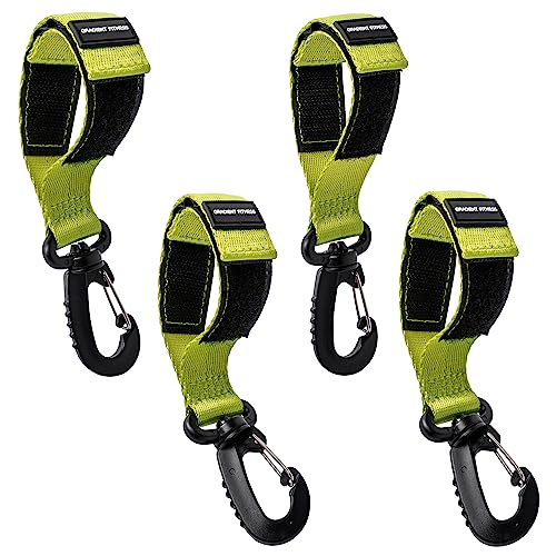 Kayak Paddle Clips Green 4-Pack | SUP Holder with 360° Swivel