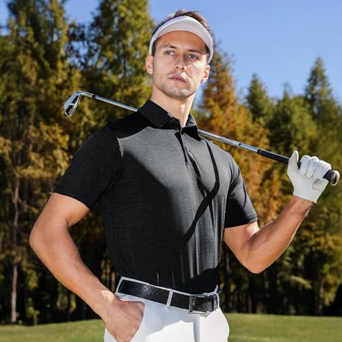 BOOJO Men’s 5 Pack Polo Shirts - Quick Dry Golf & Athletic Short Sleeve, Varieties Large