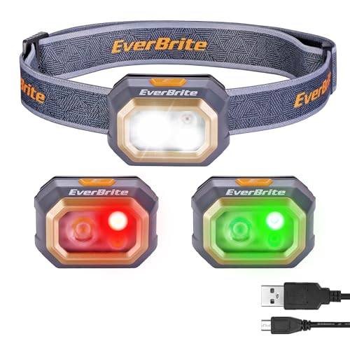 EverBrite 700 Lumens Rechargeable Headlamp, Small Variation – White Red Green Light Modes