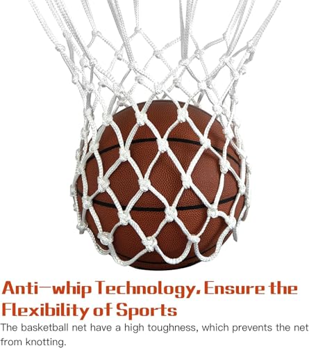 Heavy Duty Basketball Net Replacement - 2 Pcs White, 12 Loops