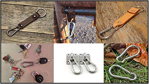 5cm Heavy Duty Stainless Steel Carabiner Snap Hooks - 2 Pack