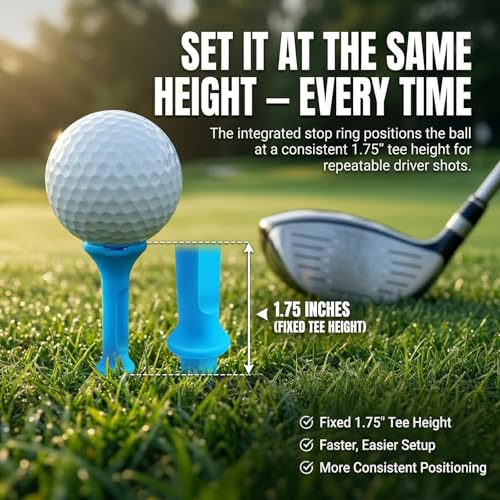 Stepped Golf Tees - 110 Count Plastic Tees, 4-Prong Top - Sky Blue
