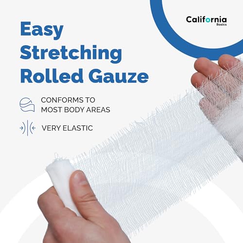 24-Pack Gauze Bandage Rolls with Tape - 4 Inch x 4 Yard - Sterile & Breathable