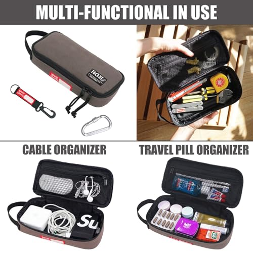 Rough Enough Small Tool Bag Pouch Canvas Portable Box Organizer Case with Zipper Handle for Motorcycle Bike