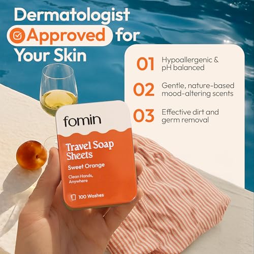 Portable Travel Soap Sheets - 100 Orange Dissolvable Soap Sheets