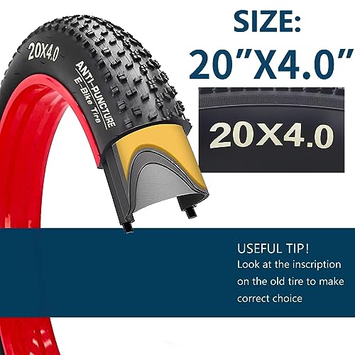 SIMEIQI 20x4.0 Inch Electric Bike Fat Tire - Anti-Puncture, All-Terrain Replacement