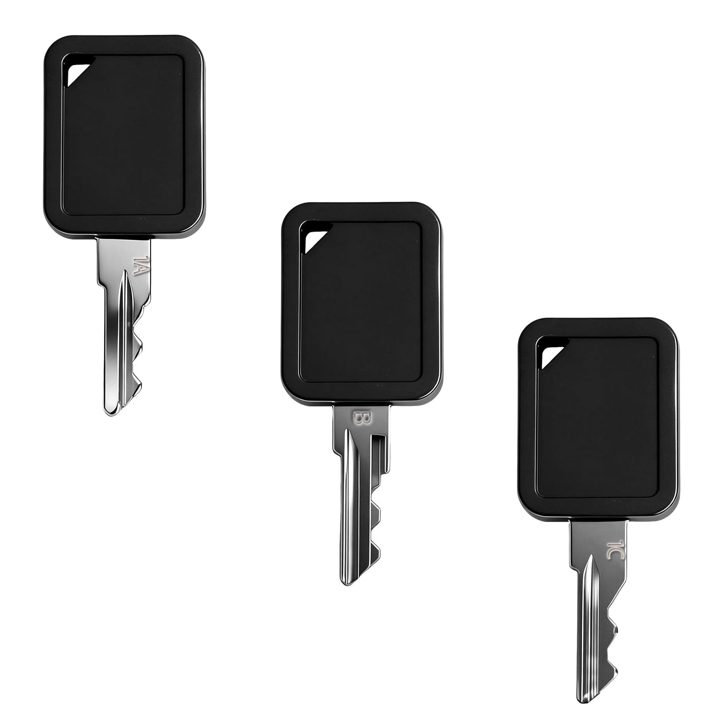 YHJDC Club Car Golf Cart Replacement Keys 3-Pack (1A, 1B, 1C) | Direct Fit for Part Numbers 105068002 & 101974701