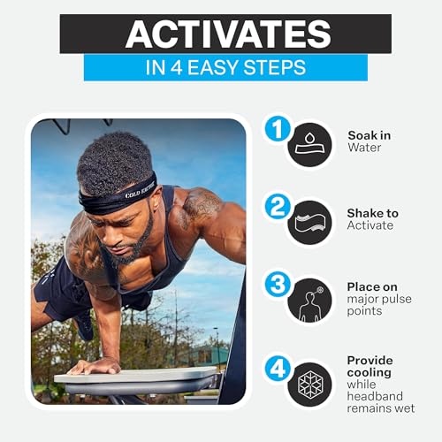 Cold Factor Instant Cooling Headband - Neutral Pack, UV Protection, Moisture-Wicking