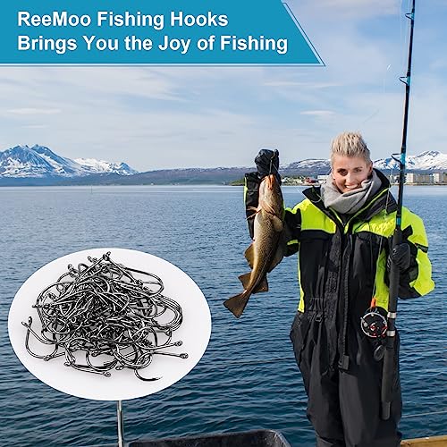 Carbon Steel Fishing Hooks Set - 100 Pieces with Storage Box