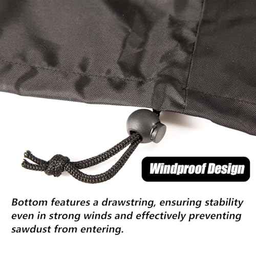 Miter Saw Cover,Guard Dust Waterproof Parts Accessories Oxford Cloth for Heavy Bandsaw Benchtop,Fit for Most Miter Saws,Planers,Machine Tools outdoor,Prevent Table Hood Rust,28Lx24Wx28H In (Black)