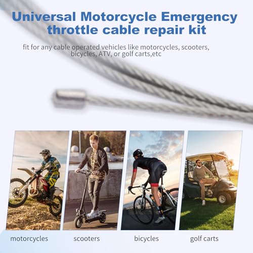 Universal Motorcycle Throttle Clutch Brake Cable Repair Kit - 8.2ft