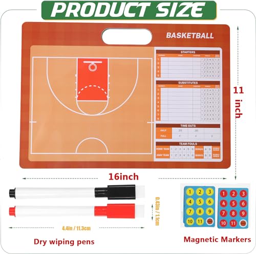Sanxiyu Double-Sided Magnetic Basketball & Soccer Coaching Board - 16x11 Inches
