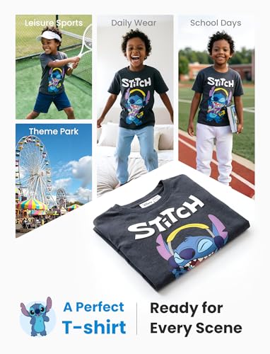 Boys Spiderman T-Shirt - Cotton Short Sleeve Tee - Black+Gray, 8-9Y