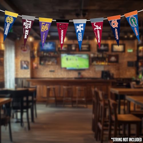 NCAA SEC Mini Pennant Set - 4" x 9" Felt Team Flags