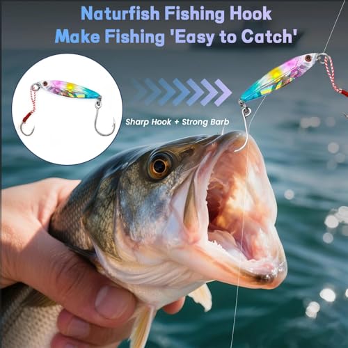 Inline Single Fishing Hooks - 25 Pcs, Size 8#