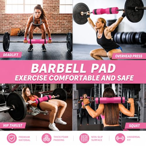 Barbell Pad Set with Resistance Bands & Ankle Straps for Weightlifting